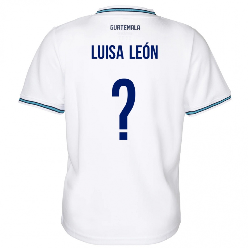 Gyermek Labdarúgás Guatemala Luisa León #0 Fehér Hazai Jersey 24-26 Mez Póló Ing