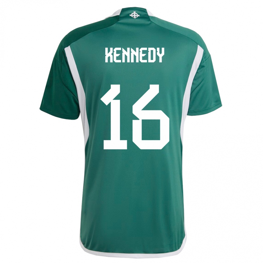 Gyermek Labdarúgás Észak-Írország Matty Kennedy #16 Zöld Hazai Jersey 24-26 Mez Póló Ing