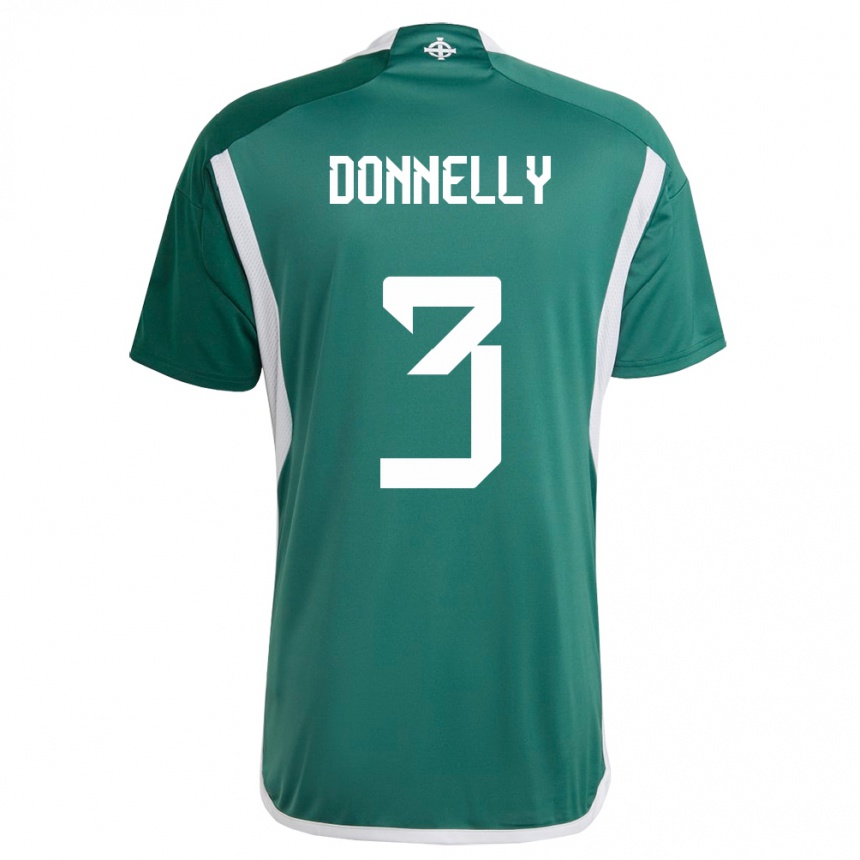 Gyermek Labdarúgás Észak-Írország Aaron Donnelly #3 Zöld Hazai Jersey 24-26 Mez Póló Ing