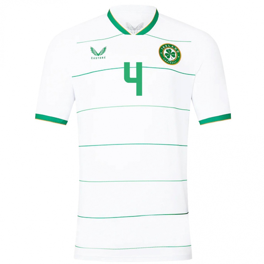 Gyermek Labdarúgás Ír-Sziget Shane Duffy #4 Fehér Idegenbeli Jersey 24-26 Mez Póló Ing