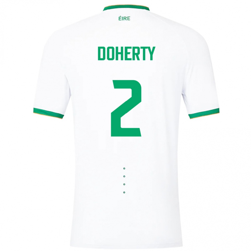 Gyermek Labdarúgás Ír-Sziget Matt Doherty #2 Fehér Idegenbeli Jersey 24-26 Mez Póló Ing