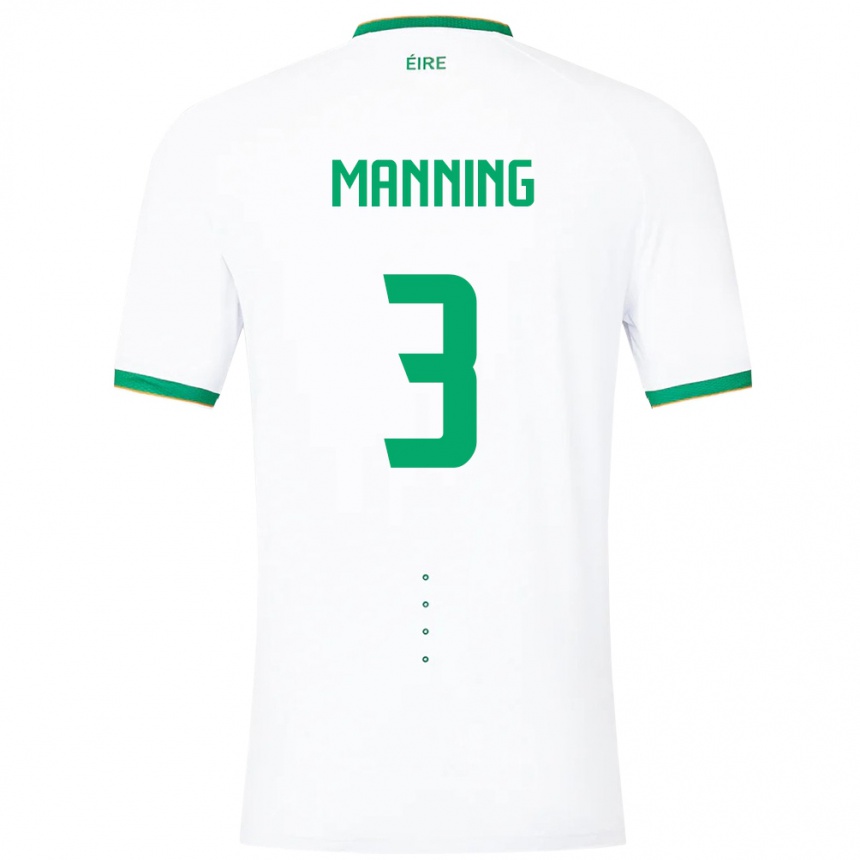 Gyermek Labdarúgás Ír-Sziget Ryan Manning #3 Fehér Idegenbeli Jersey 24-26 Mez Póló Ing