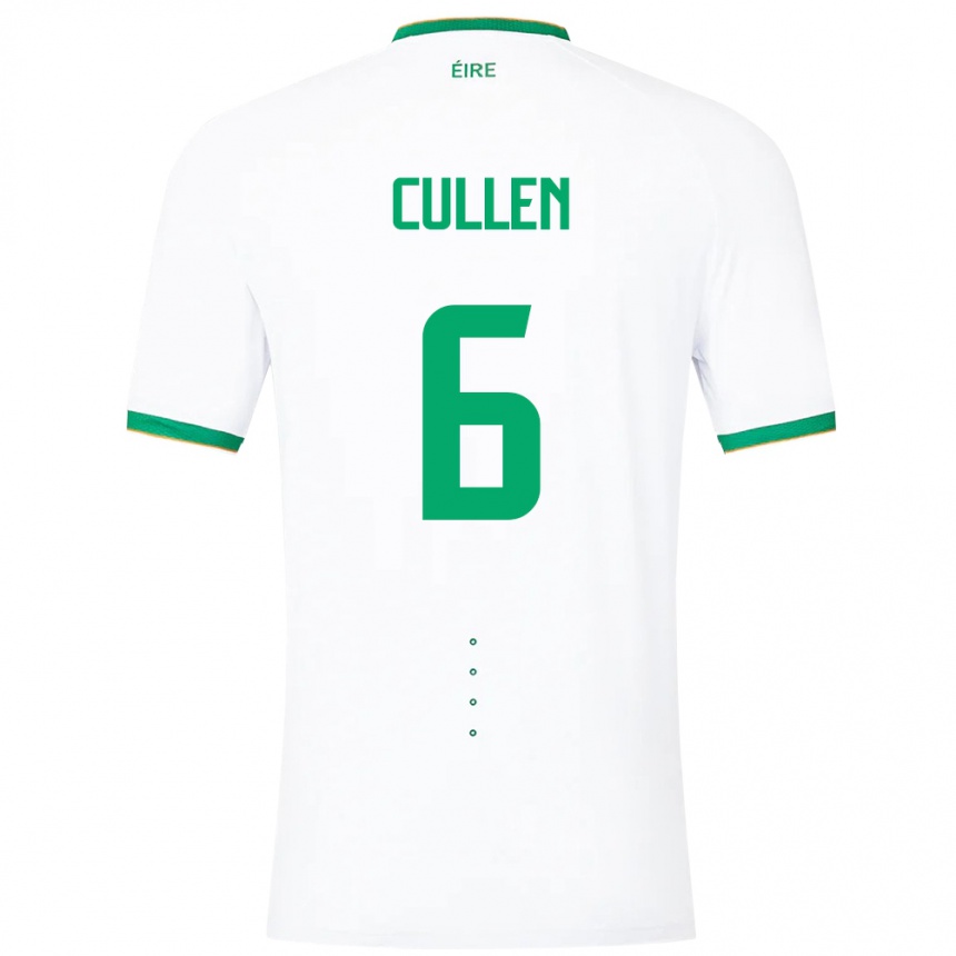 Gyermek Labdarúgás Ír-Sziget Josh Cullen #6 Fehér Idegenbeli Jersey 24-26 Mez Póló Ing