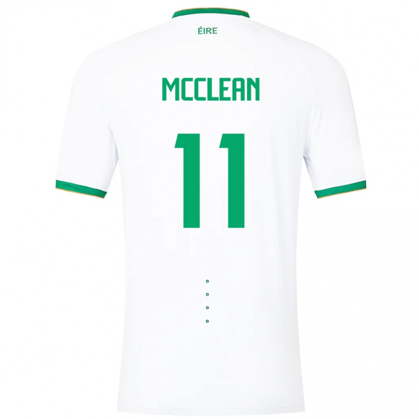 Gyermek Labdarúgás Ír-Sziget James Mcclean #11 Fehér Idegenbeli Jersey 24-26 Mez Póló Ing