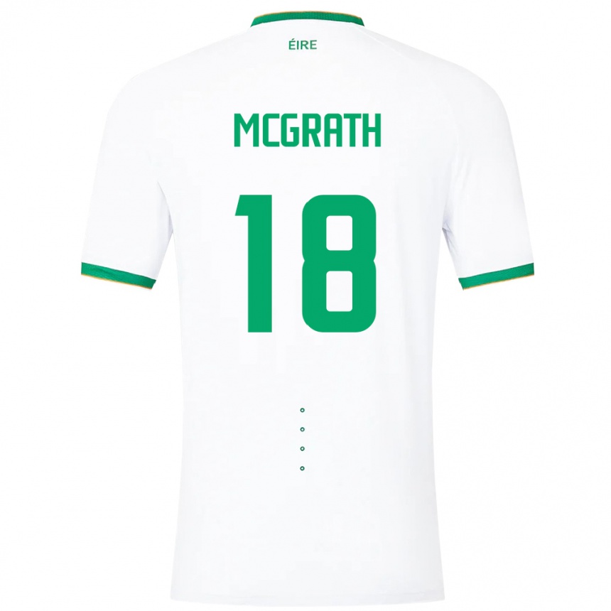 Gyermek Labdarúgás Ír-Sziget Jamie Mcgrath #18 Fehér Idegenbeli Jersey 24-26 Mez Póló Ing