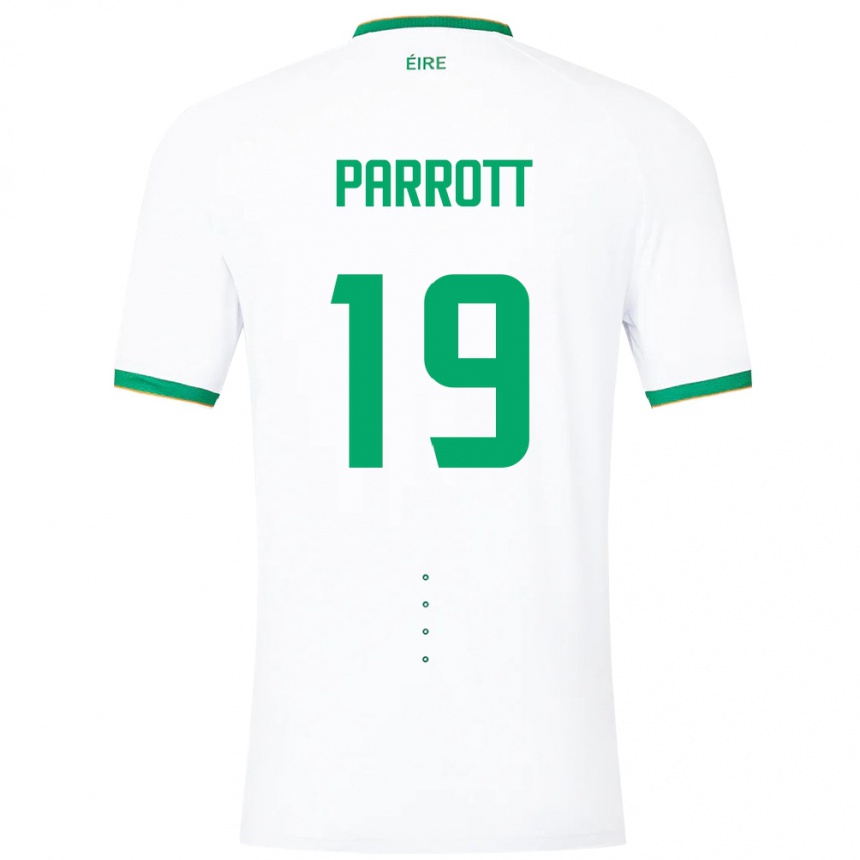 Gyermek Labdarúgás Ír-Sziget Troy Parrott #19 Fehér Idegenbeli Jersey 24-26 Mez Póló Ing