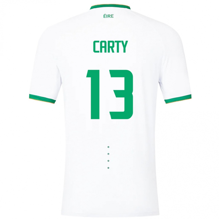 Gyermek Labdarúgás Ír-Sziget Conor Carty #13 Fehér Idegenbeli Jersey 24-26 Mez Póló Ing