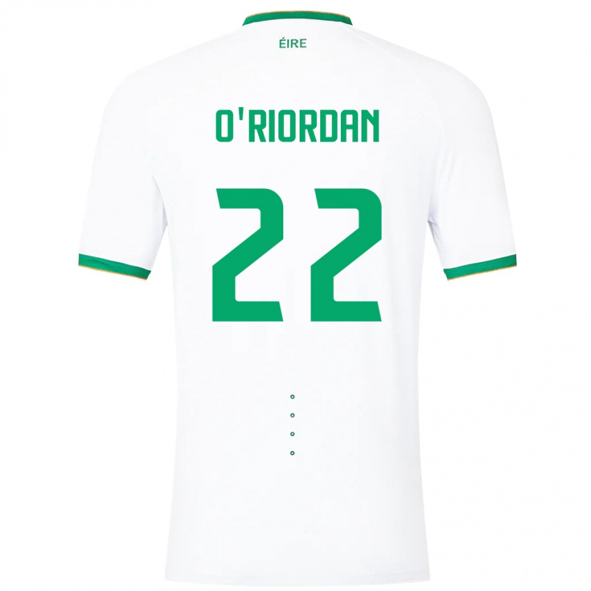 Gyermek Labdarúgás Ír-Sziget Connor O'riordan #22 Fehér Idegenbeli Jersey 24-26 Mez Póló Ing