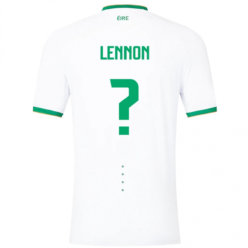 Gyermek Labdarúgás Ír-Sziget Adam Lennon #0 Fehér Idegenbeli Jersey 24-26 Mez Póló Ing