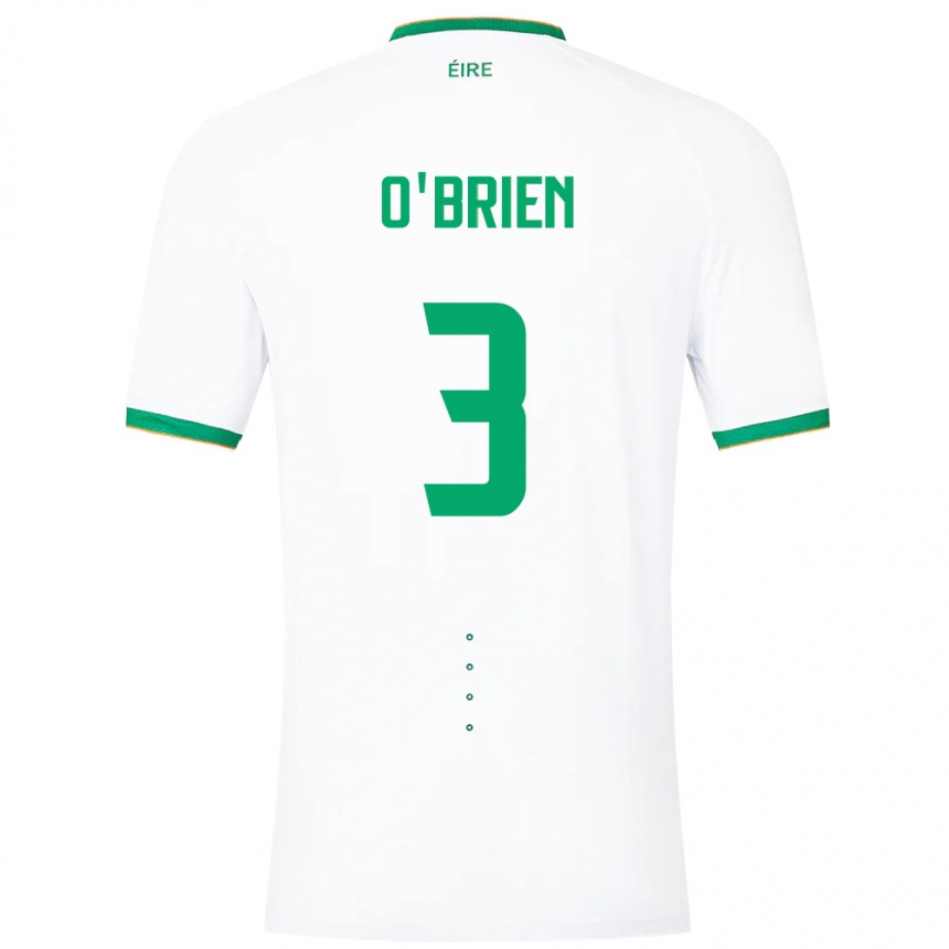 Gyermek Labdarúgás Ír-Sziget Luke O'brien #3 Fehér Idegenbeli Jersey 24-26 Mez Póló Ing