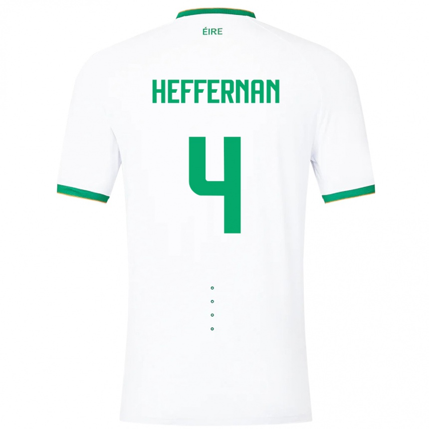 Gyermek Labdarúgás Ír-Sziget Cathal Heffernan #4 Fehér Idegenbeli Jersey 24-26 Mez Póló Ing