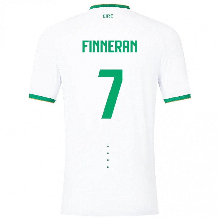 Gyermek Labdarúgás Ír-Sziget Rory Finneran #7 Fehér Idegenbeli Jersey 24-26 Mez Póló Ing