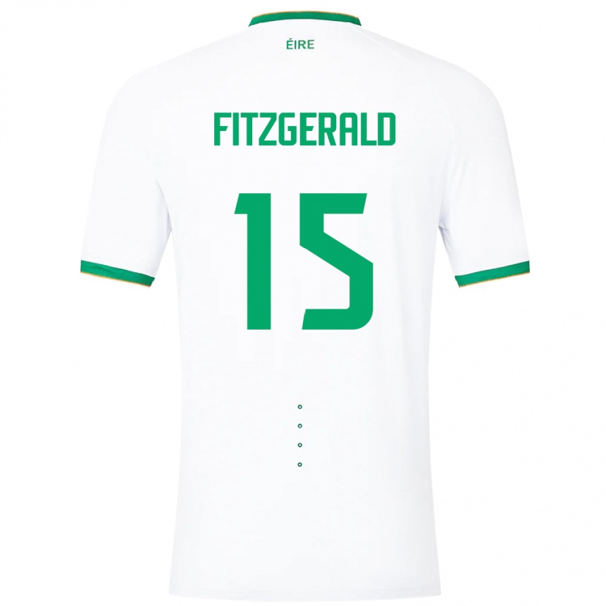 Gyermek Labdarúgás Ír-Sziget Kyle Fitzgerald #15 Fehér Idegenbeli Jersey 24-26 Mez Póló Ing