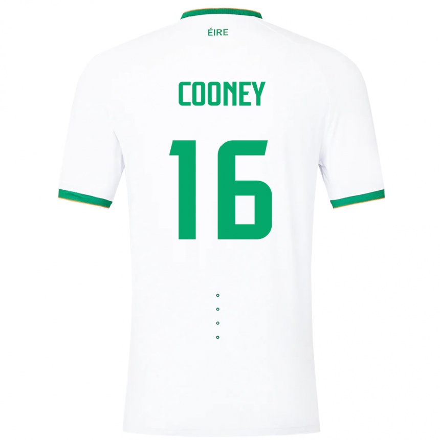 Gyermek Labdarúgás Ír-Sziget Oisin Cooney #16 Fehér Idegenbeli Jersey 24-26 Mez Póló Ing