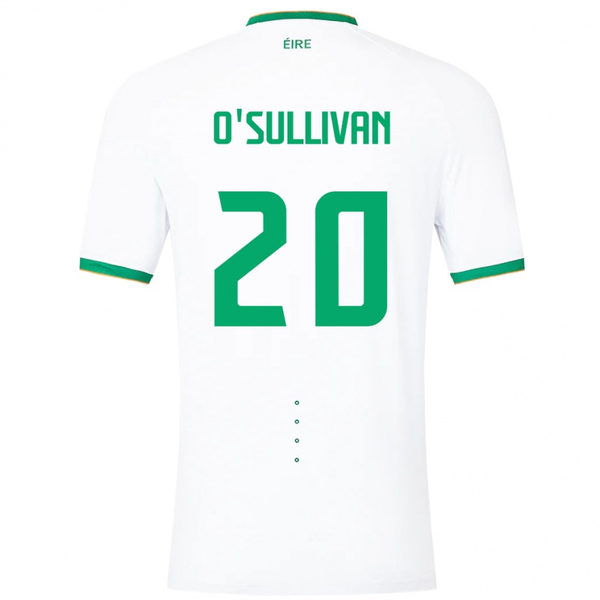 Gyermek Labdarúgás Ír-Sziget Cathal O'sullivan #20 Fehér Idegenbeli Jersey 24-26 Mez Póló Ing