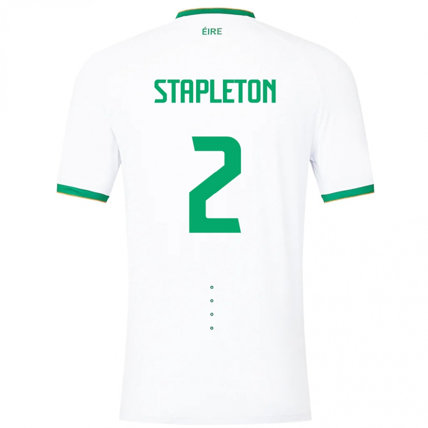 Gyermek Labdarúgás Ír-Sziget Jessie Stapleton #2 Fehér Idegenbeli Jersey 24-26 Mez Póló Ing