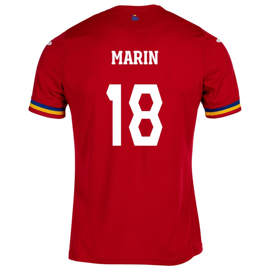 Gyermek Labdarúgás Románia Răzvan Marin #18 Piros Idegenbeli Jersey 24-26 Mez Póló Ing