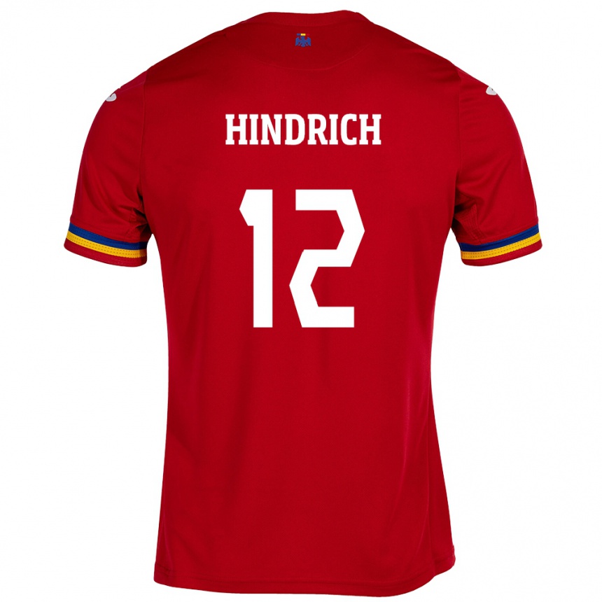 Gyermek Labdarúgás Románia Otto Hindrich #12 Piros Idegenbeli Jersey 24-26 Mez Póló Ing