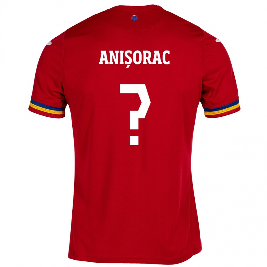 Gyermek Labdarúgás Románia Ionuț Anișorac #0 Piros Idegenbeli Jersey 24-26 Mez Póló Ing