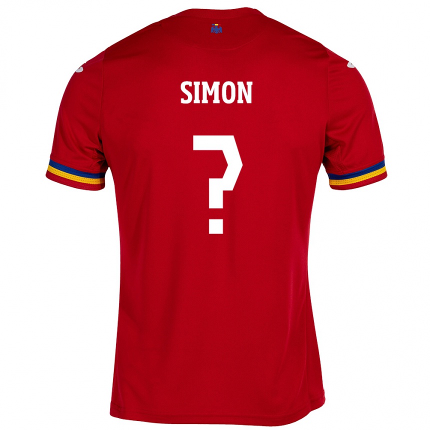 Gyermek Labdarúgás Románia Mate Simon #0 Piros Idegenbeli Jersey 24-26 Mez Póló Ing