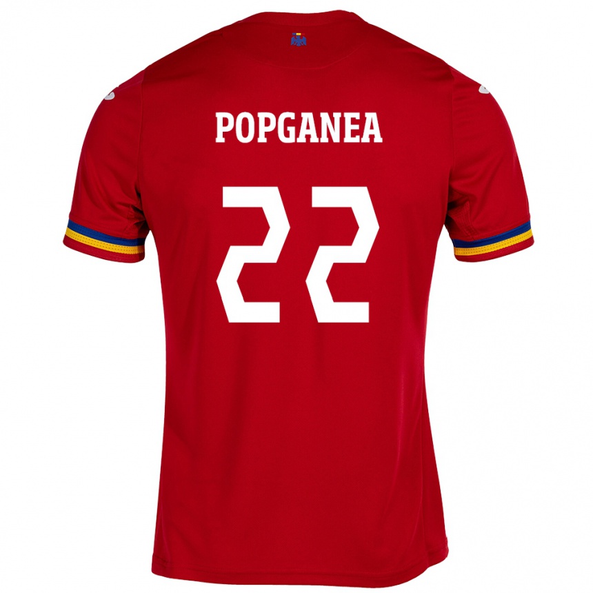 Gyermek Labdarúgás Románia Mirela Pop-Ganea #22 Piros Idegenbeli Jersey 24-26 Mez Póló Ing