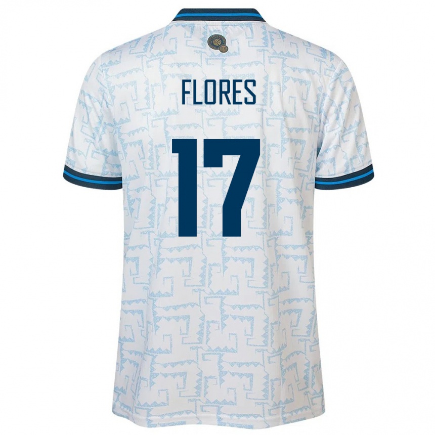 Gyermek Labdarúgás Salvador Diego Flores #17 Fehér Idegenbeli Jersey 24-26 Mez Póló Ing