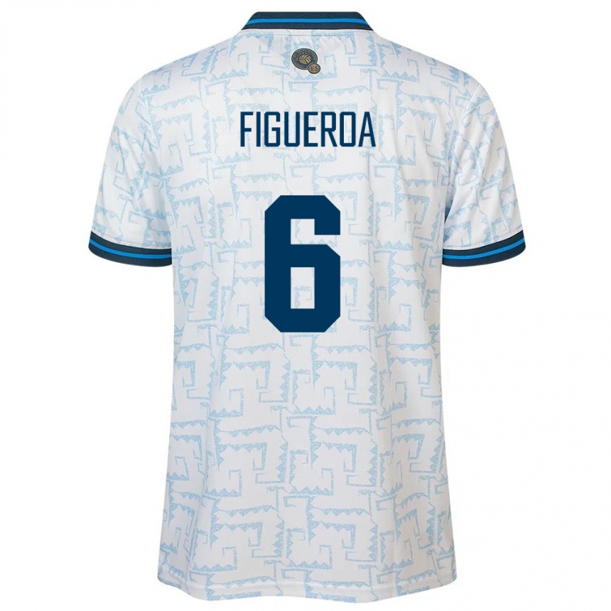 Gyermek Labdarúgás Salvador Elder Figueroa #6 Fehér Idegenbeli Jersey 24-26 Mez Póló Ing