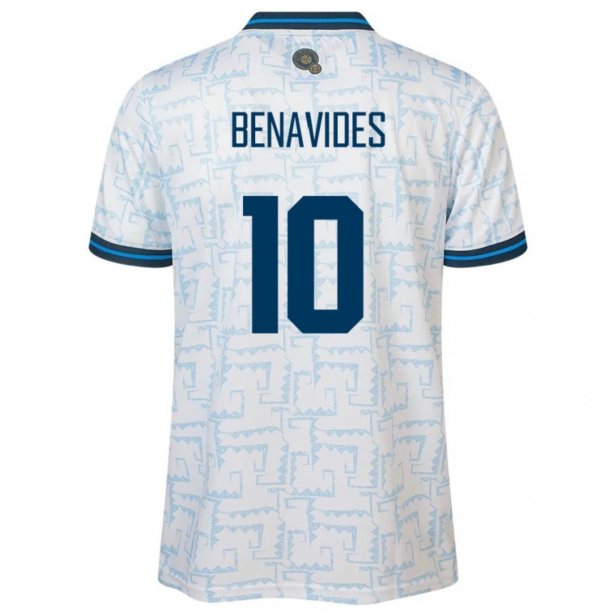 Gyermek Labdarúgás Salvador Matthew Benavides #10 Fehér Idegenbeli Jersey 24-26 Mez Póló Ing