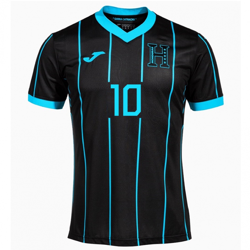 Gyermek Labdarúgás Honduras Antony García #10 Fekete Idegenbeli Jersey 24-26 Mez Póló Ing