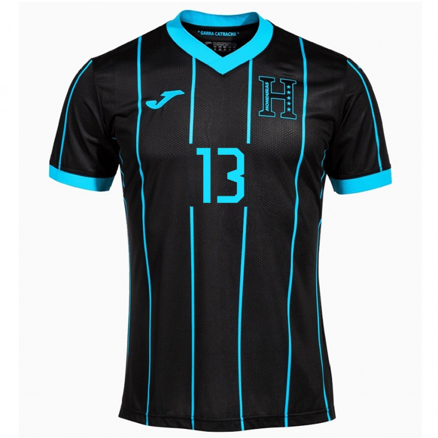 Gyermek Labdarúgás Honduras Marco Aceituno #13 Fekete Idegenbeli Jersey 24-26 Mez Póló Ing