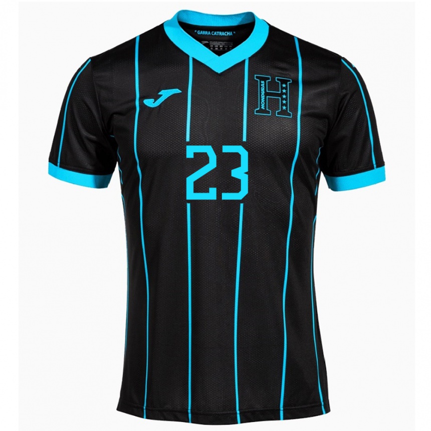 Gyermek Labdarúgás Honduras Jorge Álvarez #23 Fekete Idegenbeli Jersey 24-26 Mez Póló Ing