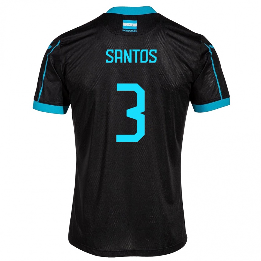 Gyermek Labdarúgás Honduras Marcelo Santos #3 Fekete Idegenbeli Jersey 24-26 Mez Póló Ing