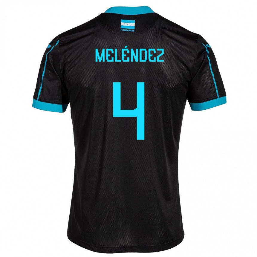 Gyermek Labdarúgás Honduras Carlos Meléndez #4 Fekete Idegenbeli Jersey 24-26 Mez Póló Ing