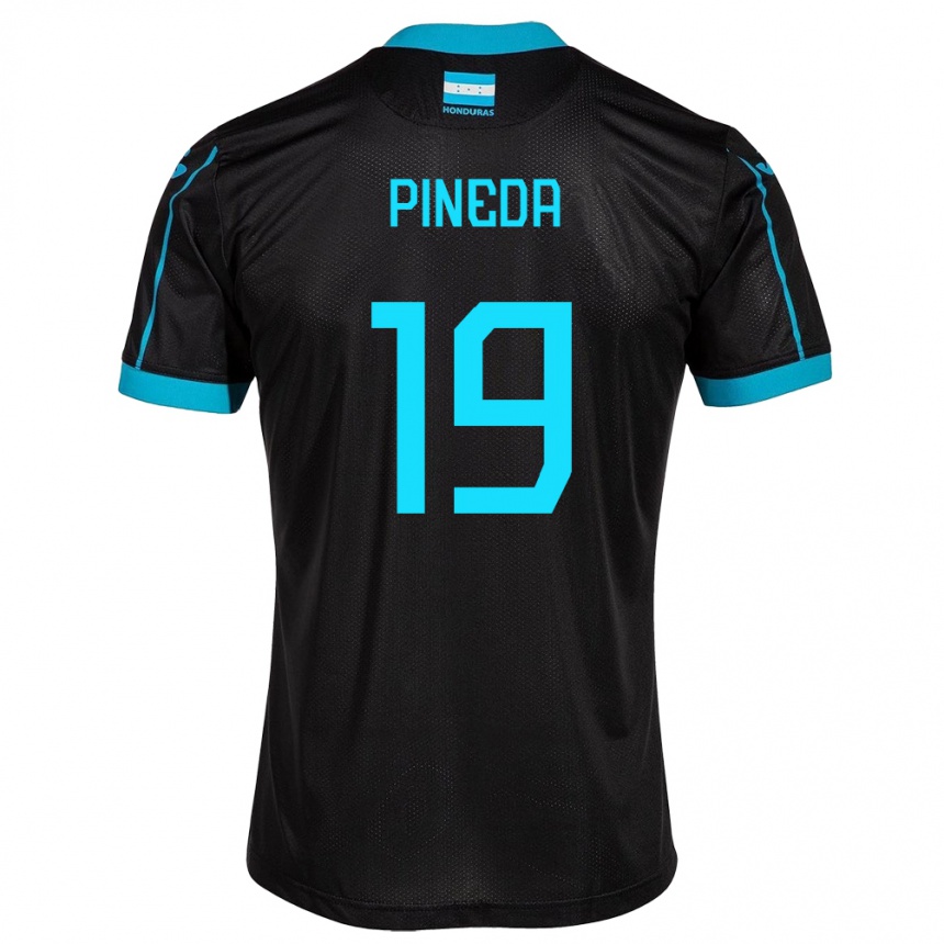 Gyermek Labdarúgás Honduras Carlos Pineda #19 Fekete Idegenbeli Jersey 24-26 Mez Póló Ing