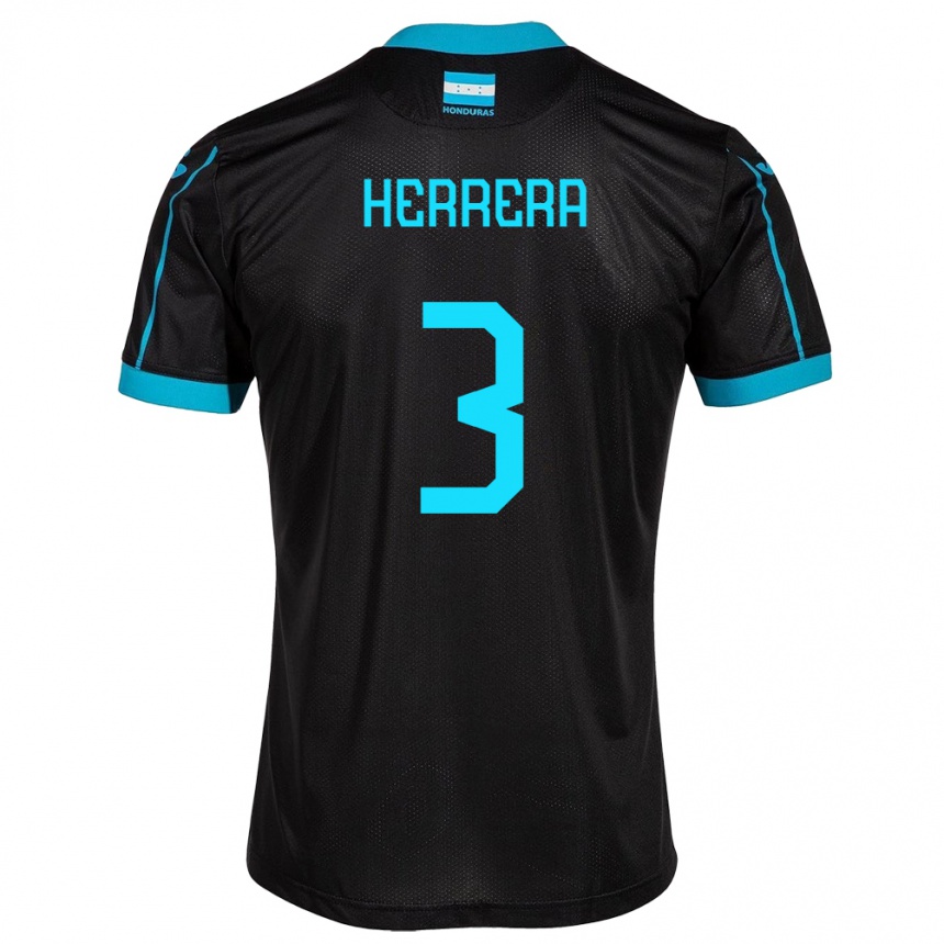 Gyermek Labdarúgás Honduras David Herrera #3 Fekete Idegenbeli Jersey 24-26 Mez Póló Ing