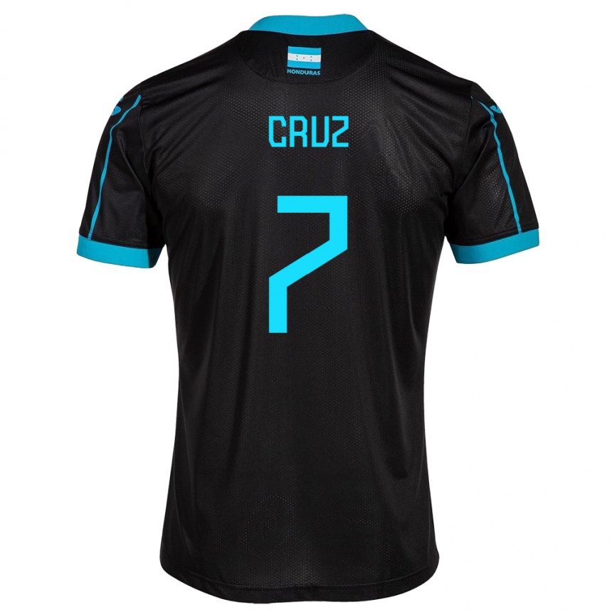 Gyermek Labdarúgás Honduras Nixon Cruz #7 Fekete Idegenbeli Jersey 24-26 Mez Póló Ing