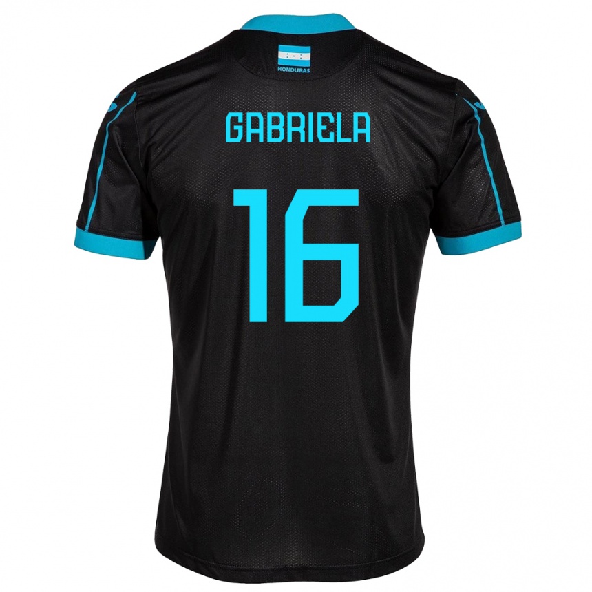 Gyermek Labdarúgás Honduras Gabriela García #16 Fekete Idegenbeli Jersey 24-26 Mez Póló Ing