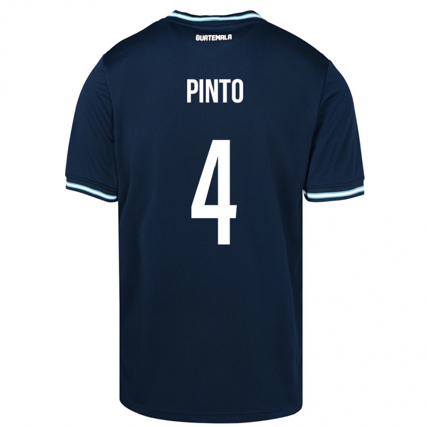 Gyermek Labdarúgás Guatemala José Carlos Pinto #4 Kék Idegenbeli Jersey 24-26 Mez Póló Ing