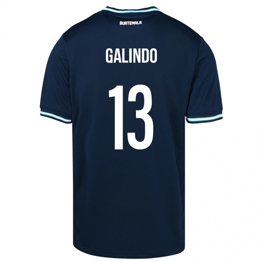 Gyermek Labdarúgás Guatemala Alejandro Galindo #13 Kék Idegenbeli Jersey 24-26 Mez Póló Ing