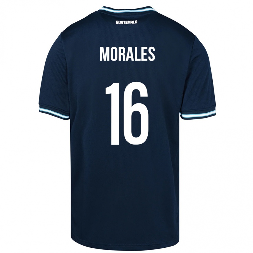 Gyermek Labdarúgás Guatemala José Morales #16 Kék Idegenbeli Jersey 24-26 Mez Póló Ing