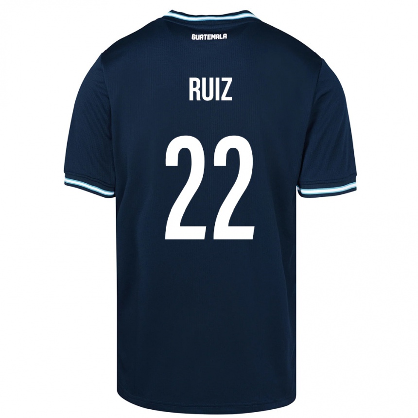 Gyermek Labdarúgás Guatemala Kevin Ruiz #22 Kék Idegenbeli Jersey 24-26 Mez Póló Ing