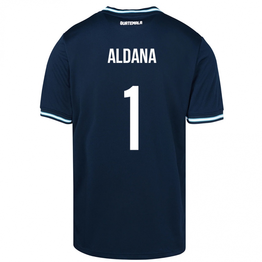 Gyermek Labdarúgás Guatemala David Aldana #1 Kék Idegenbeli Jersey 24-26 Mez Póló Ing