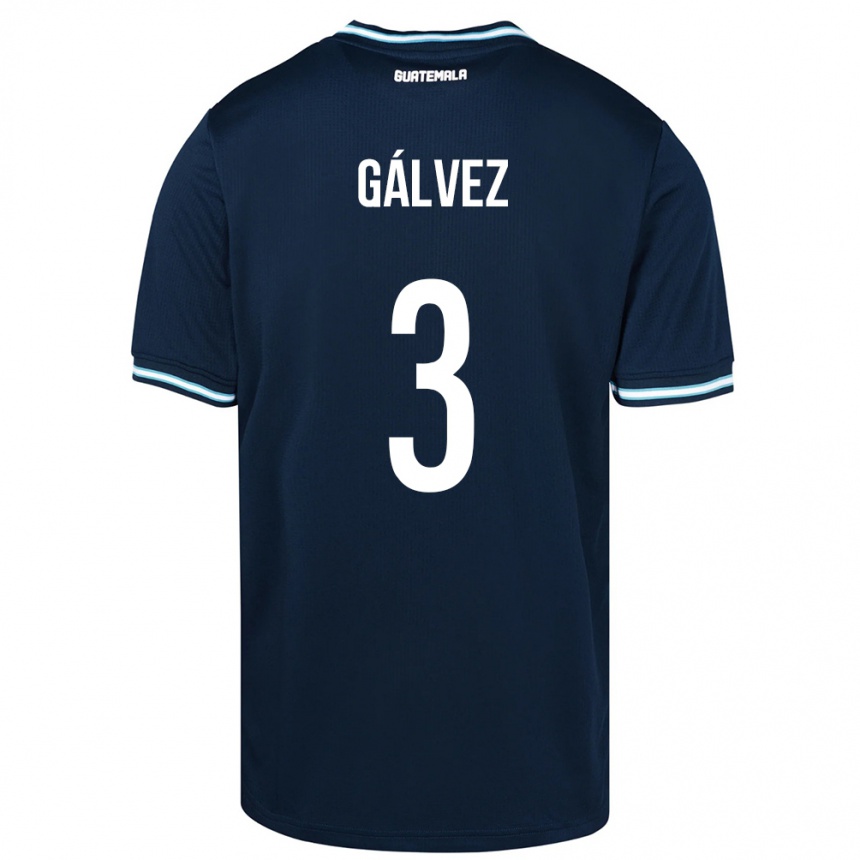 Gyermek Labdarúgás Guatemala Fredy Gálvez #3 Kék Idegenbeli Jersey 24-26 Mez Póló Ing