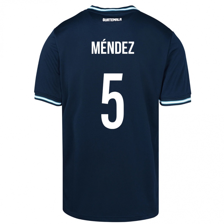 Gyermek Labdarúgás Guatemala Diego Méndez #5 Kék Idegenbeli Jersey 24-26 Mez Póló Ing