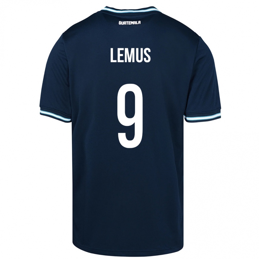 Gyermek Labdarúgás Guatemala Erick Lemus #9 Kék Idegenbeli Jersey 24-26 Mez Póló Ing