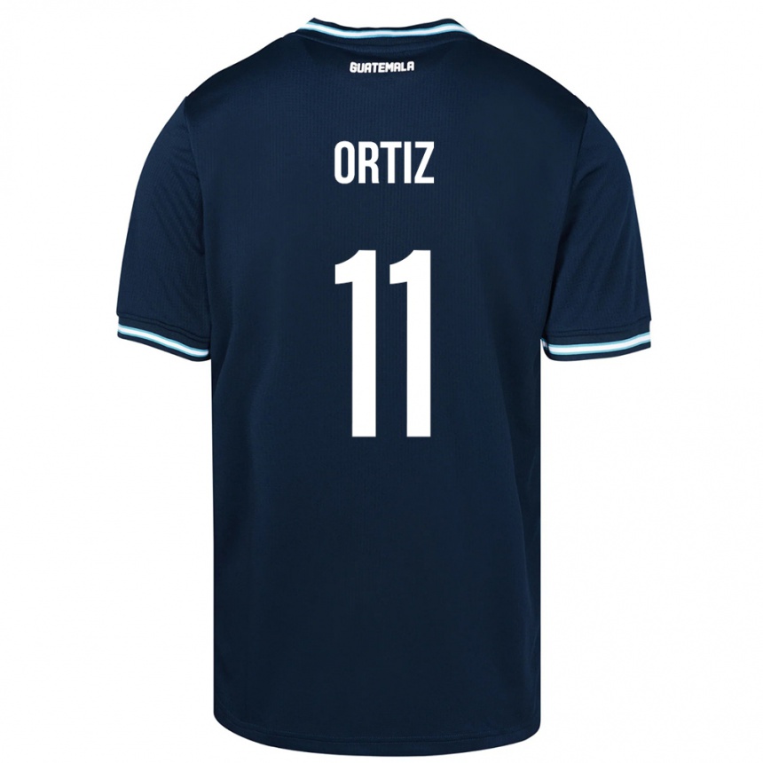 Gyermek Labdarúgás Guatemala Andersson Ortiz #11 Kék Idegenbeli Jersey 24-26 Mez Póló Ing