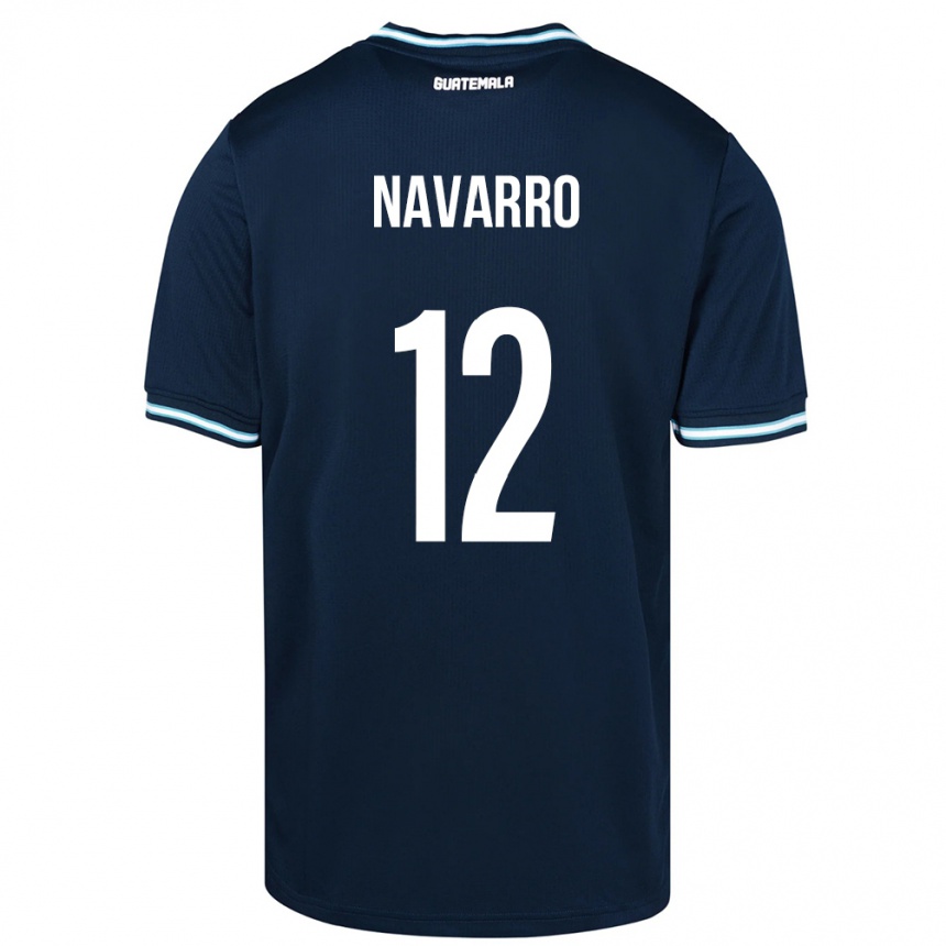 Gyermek Labdarúgás Guatemala Kenderson Navarro #12 Kék Idegenbeli Jersey 24-26 Mez Póló Ing