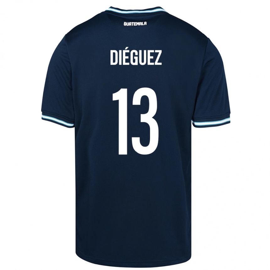 Gyermek Labdarúgás Guatemala Jonathan Diéguez #13 Kék Idegenbeli Jersey 24-26 Mez Póló Ing