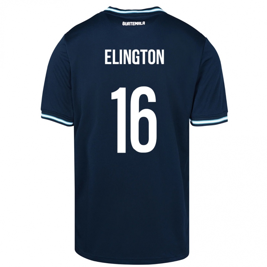 Gyermek Labdarúgás Guatemala Elvi Elington #16 Kék Idegenbeli Jersey 24-26 Mez Póló Ing