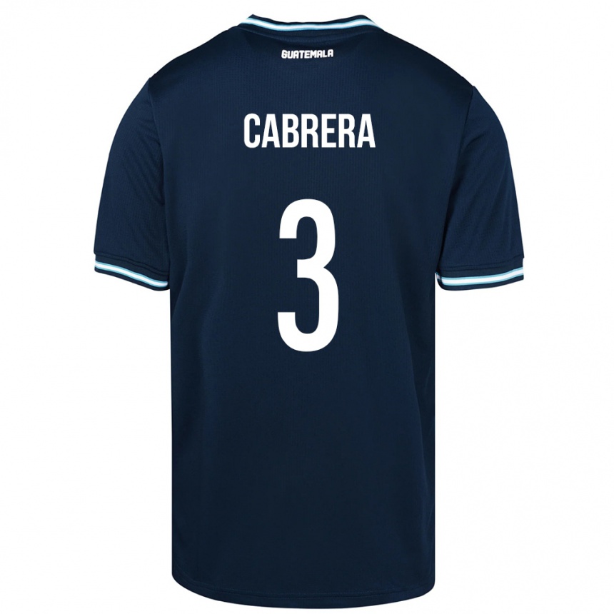 Gyermek Labdarúgás Guatemala Gabriel Cabrera #3 Kék Idegenbeli Jersey 24-26 Mez Póló Ing